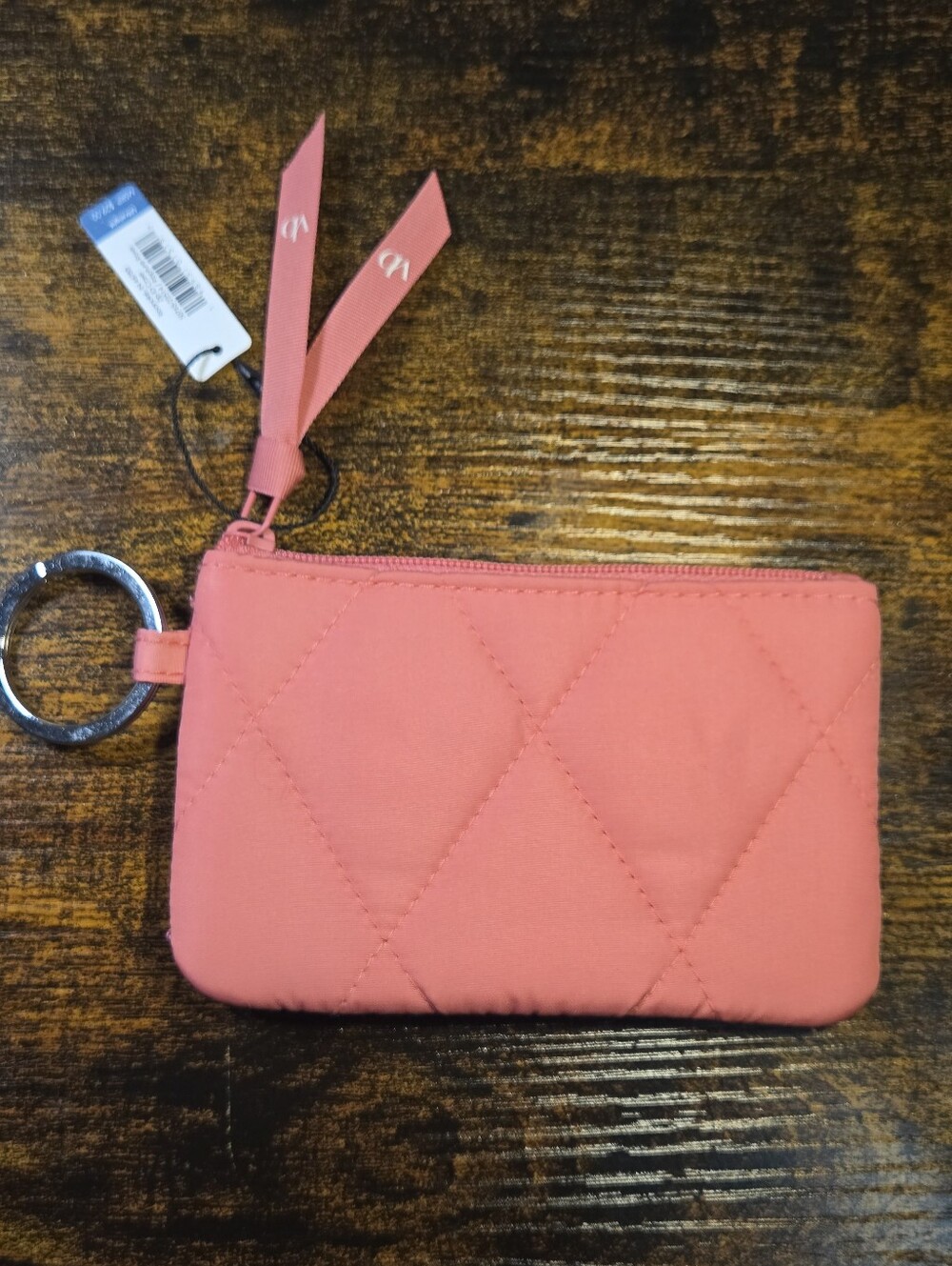 Vera Bradley Zip ID Case Rapture Rose Bows Wallet Keychain NWT 3" x 5.5"